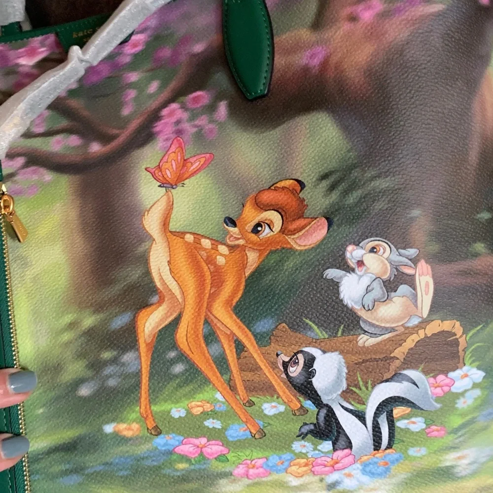 GORGEOUS😍Authentic KATE SPADE Coated leather/smooth leather BAMBI tote/wristlet - Picture 3 of 15